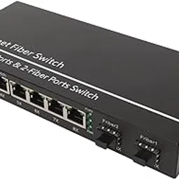 Ethernet Fiber Media Switch, 2 Optical Port Ethernet Fiber Switch Metal Plug and Play Up to 120km 100-240V 8 Electrical Port for Office (EU Plug)-picture-30