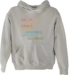 funky club Christian Gifts Creative Shopping Tote Bag Fruits of The Spirit Inspiration Gray and Muticolor Hoodie-picture-13