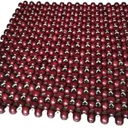 Q1 Beads SMRN Orthopedic Wooden Beads Indoor Chair Cushion Seat Pads for Office, Car, Home, Floor Helps in Back Pain Relief, Provides Support & Comfort (Small, Maroon)-picture-13