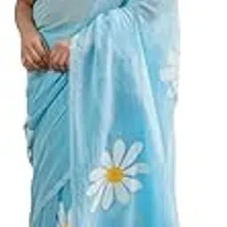 Swift Card Lime Green Organza Daisy Print Saree-picture-47