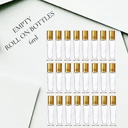 Empty Roll On Bottles with Gold Cap, 6ml Glass Roll On Bottles, 24 Pack Clear Containers for Essential Oils, Perfumes, Aromatherapy-picture-21