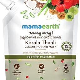 Mamaearth Kerala Thaali Cleansing Pre-Shampoo Hair Mask with Hibiscus, Shikakai, Amla, Flaxseed for Thick & Long Hair 200g | Ready To Use Thali | Gently Cleanses | Adds Shine | 100% Natural Herbs | 12 Potent Herbs-picture-17
