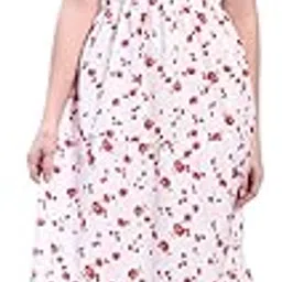 rosemelon Floral Print Cotton Maxi Dress, Sleeveless A-Line, Ruffle Straps,-picture-34