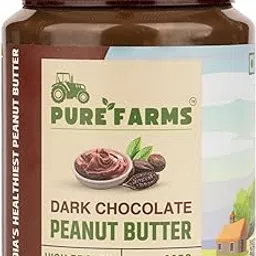 PURE FARMS Dark Chocolate Peanut Butter, 925gm Pack, Crunchy Delight with Rich, Pure Cocoa | Classic Snack, Guilt-Free Indulgence, Protein & Chocolate-image-62