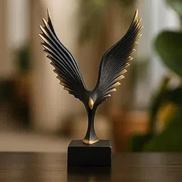 Resin Eagle Wing Figurines Sculptures Home Decor Showpiece Feng Shui Vastu Eagle Wing Statue for Home Decor Showpiece (Multicolor) (Black)-picture-23