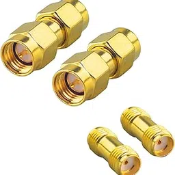ABONIX SMA Connector Kit 4PCS | SMA Male to Male and Female to Female Gender Changer Antenna Adapter|Gold-Plated Brass Low-Loss|RF Coax Cable Adapter for Antenna IP Camera, FPV, Audio,Radio-picture-28