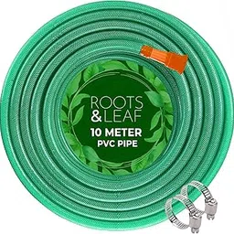 ROOTS & LEAF 10 Meter 0.5 Inch PVC Water Pipe - Green (1 Pc)| Lightweight, Durable & Flexible| Hose with Accessories Connector & Clamps| Watering Garden, Cleaning, Outdoor-Indoor Use-picture-13