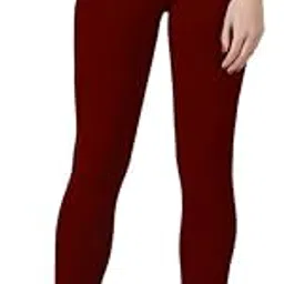 Women's Regular Fit Ankle Length Superior Cotton Lycra Anti Pilling 4 Way Stretchable Tailared Cut Solid Colour Mid Rise Leggings (Plus Size for 36-42 Inches Waist)-image-14