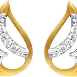 joyalukkas Women Pride Diamond Collection 18K (750) Yellow Gold And Diamond Stud Earrings-picture-54