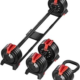 Burnlab Shift 3-in-1 Weight Training Kit - Converts to Dumbbell, Kettlebell & Barbell, Dumbbells with Anti-Slip Handle for Exercise & Fitness, Easy Weight Adjustment for Full Body Workout Fitness (3 in 1 Kit, 1 to 18 KG)-picture-30