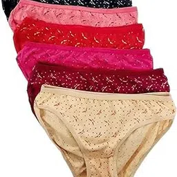 epithi Women’s Printed Cotton Briefs - Pack of 6, Comfortable & Lightweight Everyday Wear-picture-39