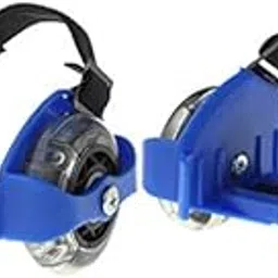 IRIS Kids Youth Adjustable Wheels Heel Roller Skates Flashing Safe Light Shoes (Blue)-image-12