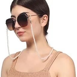 vision Unisex Adult Beads Eyeglass Holder Strap Cord | New Chain Adjust on Sunglasses | Anti-slip Retainer Lanyard String Eyewear Frame | CH-243 | White-image-28