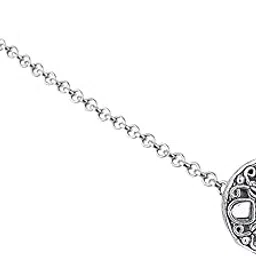 i jewels Navratri Ethnic Silver Oxidised Mirror Work Borla/Maang Tikka For Women (T2187OXQ)-picture-20