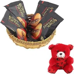 SFU E Com Creamy Dark Fantasy Cookies With Handmade Katori | Valentine Teddy Bear With Chocolate Combo | Valentine Chocolate Hamper | 1112-picture-28