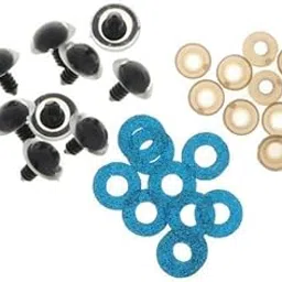Enakshi® 3x10pcs Poly Safety Toy Eyes + Glitter Nonwovens + Washer 24mm Blue|Toys & Hobbies | Stuffed Animals | Other Stuffed Animals-picture-13