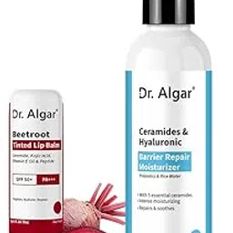 Dr. Algar Beetroot Tinted Lip Balm SPF 50+ with Ceramide, Kojic Acid, Vitamin E, Peptide and Ceramides & Hyaluronic Barrier Repair Moisturizer with Probiotics, Rice Water, 200ml-picture-15