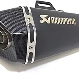 RA ACCESSORIES Universal Hexa Cut,Stainless Steel Slip On Exhaust Silencer 36-51 mm Muffler Pipe for All Bikes/Motorcycle (Black Carbon)-picture-25