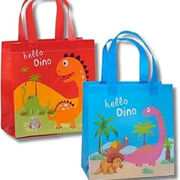IncyWincy Dinosaur Gifting Bags for Return Gifts (2 Pcs), Non-Woven Goodie Bags, Multi-Purpose Reusable Carry Bag, Birthday Treat Bags (30cmX22cmX9cm)-picture-18