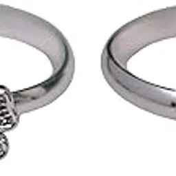 925 Sterling Silver Oxidised Flower Design Toe Rings for Women-image-60
