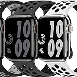 3 Pack Sport Bands Compatible with Apple Watch Band 44mm 45mm 46mm 42mm 41mm 40mm 38mm 49mm for Men Women, Soft Silicone Breathable Wristband for iWatch Series 10 9 8 7 6 5 4 3 2 1 SE Ultra 2-image-84