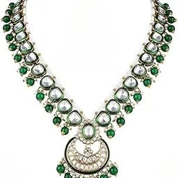 Gold Plated Traditional Kundan & Pearl Dulha Moti Mala with Stone Maharaja Haar/Groom For Men (MLP441G)-image-9