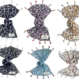 narnari Women's Printed Chiffon Scarf and Stoles-N2107(Free Size) Set of 6-picture-23
