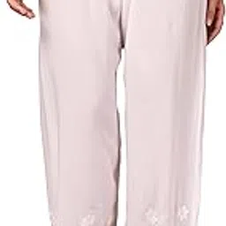 khaka Chikankari Lucknowi Handwork Heavy Work Plazzo On Soft Modal Fabric Fits Upto Waist 26inches to 46inches White-picture-24