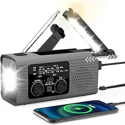 NOAA Emergency Weather Radio, 4000mAh Weather Alert Radio Solar Charging, Hand Crank & USB Charged, AM/FM with LED Flashlight, Reading Lamp, SOS Alarm, Headphone Jack for Outdoor Indoor-picture-47