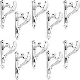 Arena Heavy Curtain Support for Door and Window Curtain Brackets/Holder Set for 1 Inch Rod Zinc Chrome (Pack of 10 Pcs) : Home Decore-picture-10
