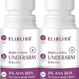 Elibliss Bright & Shine Underarm Roll-On | 4% AHA BHA | Reduces Pigmentation & Controls Odour | Paraben & Sulphate Free - 50ml Pack of 2-picture-29