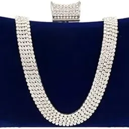 tooba Women's Beautiful Flower Box Clutch Bag | Detachable Chain Sling Strap| Ladies Purse Wallet, Blue-picture-11