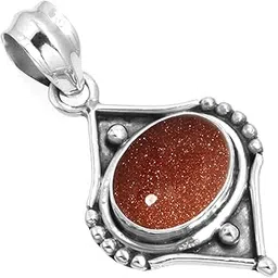 jeweloporium 925 Sterling Silver Handmade Pendant for Women 9x11 Oval Gemstone Costume Silver Jewelry for Gift (99526_P)-picture-49