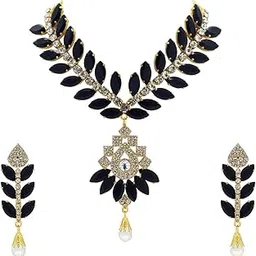 gaazi jewellers Elegant Multicolor Stone Necklace & Earrings Jewellery Set for Women & Girls-picture-36