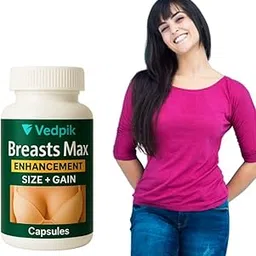 Vedpik Breasts Max Enhancement Capsules for Size and Gain, Natural Supplement, 30 Count, Green and White Bottle-picture-34