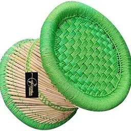 YASHIKA CREATION Handicraft Bamboo Cane Bar Stool Mudda Chair, Natural Indoor/Outdoor Furniture, Lightweight & Durable, Multi-Functional, Suitable for Home, Garden, Balcony (Pack of 1, Green)-image-21