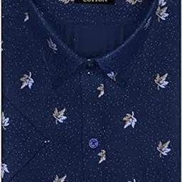 accox Men's Breathable Cotton Half Sleeves Printed Regular Fit Shirt (GCR499)-picture-12