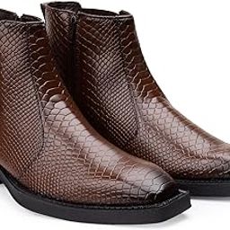 bxxy Men's Textured Design Faux Leather Material Casual Formal Slipon Chelsea Boot With 5.08 Cm Block Heel Height.-picture-18