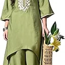myshka Women Embroidered Keyhole Neck Bell Sleeves Kurta & Palazzos Sets-picture-40