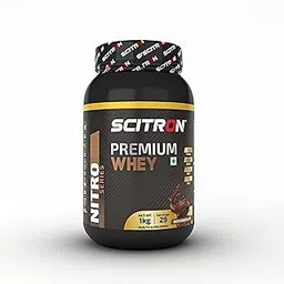 SCITRON Nitro Series PREMIUM WHEY (21g Protein, 6.4g BCAAs, 13.4g EAAs, 0g Sugar, 29 Servings) - 1kg (Rich Chocolate)-picture-27
