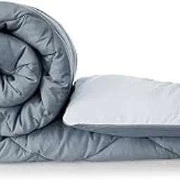 Amazon Brand - Umi AC Comforter Double Bed | AC Blanket Double Bed | 220 GSM Ultra Soft Microfiber Reversible Lightweight All-Weather Bed Comforter/Duvet/Quilt (90"X86" Inche, Grey & Light Grey)-image-42
