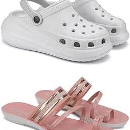 Premium Comfortable Regular Wear Women Clogs with Stylish Flats Fashion Sandal for Women's & Girls-Combo(2)-OO5-1944-6 Pink(COMBO(2)-OO5-1944-6_BZ)-EURO-37-picture-52