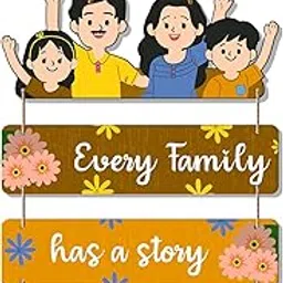 Artvibes Family Quote Decorative Wall Art MDF Wooden Hanger for Livingroom, Bedroom | Gift | Hanging Home Decoration Piece | Decor Wood Item (WH_6911N), Set of 4-picture-16