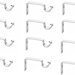INKART Curtain Knob/Bracket Rod Heavy Support/Bracket Steel Chrome Finish/Curtain Accessories/for Home Curtain Support Rod Bracket/Bracket with screw & wall plug Accessorise/Holder for 1 Inch Rod (Pack of 12), Eyelet-picture-53