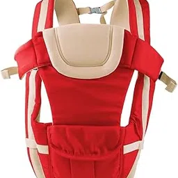 AR ASHIOR Adjustable Soft Structured Baby Carrier with Padded Shoulder Straps and Head Support – Ergonomic Front and Back Carry Design for Newborns and Infants – Breathable Cotton Fabric (Red)-picture-26