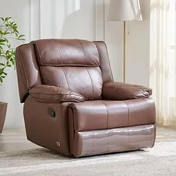 Home Centre 1 Seater Torino Half Leather Recliner| Half Leather Recliner| (Brown) |2 Year Warranty-image-58