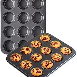 The bakers hub 12 Cavity Small Size Non Stick Cupcake Muffin Tray for Mini Cup Cakes for OTG Oven and Microwave Safe (12 in 1 Midi) Small Cavity Size-picture-31