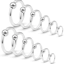 scerring 12PCS 16G Stainless Steel Captive Bead Ring Nose Rings Hoop Helix Daith Cartilage Tragus Earrings Nipple Eyebrow Body Piercing 6-16mm-picture-31