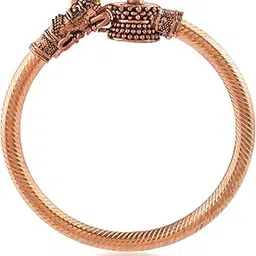 memoir Pure Copper Hindu Spiritual Shiva Symbols Nandi and Shivling Design, Free Size, Kada Bangle for Men Women (KDNI 8241)-picture-35