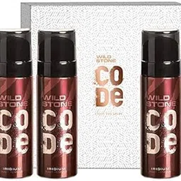 Wild Stone Gift Box with Code Iridium Body Perfume, Pack of 3 (120ml Each)-image-1